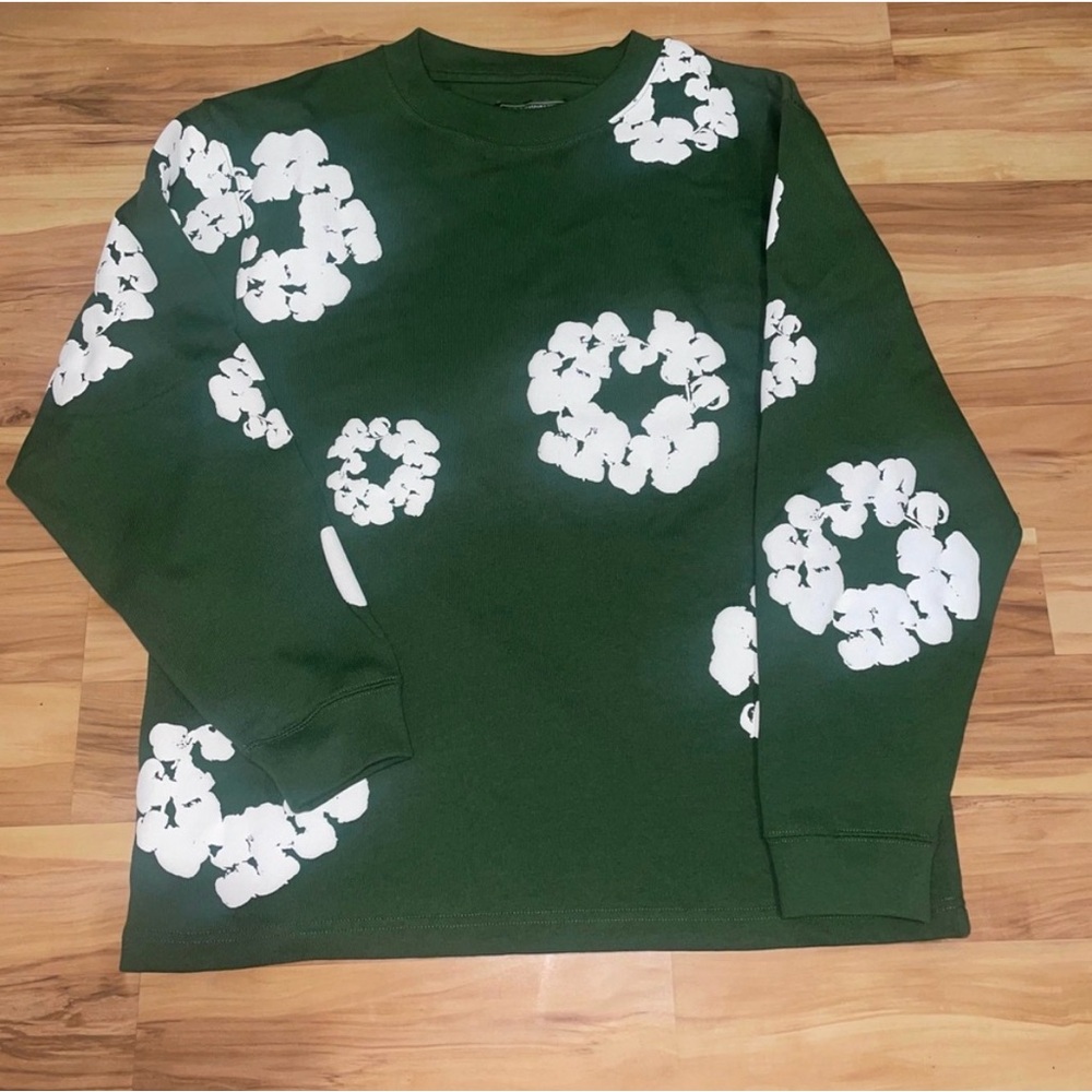 Green Floral Sweatshirt